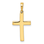 14K with White Rhodium Diamond-cut Latin Cross Pendant