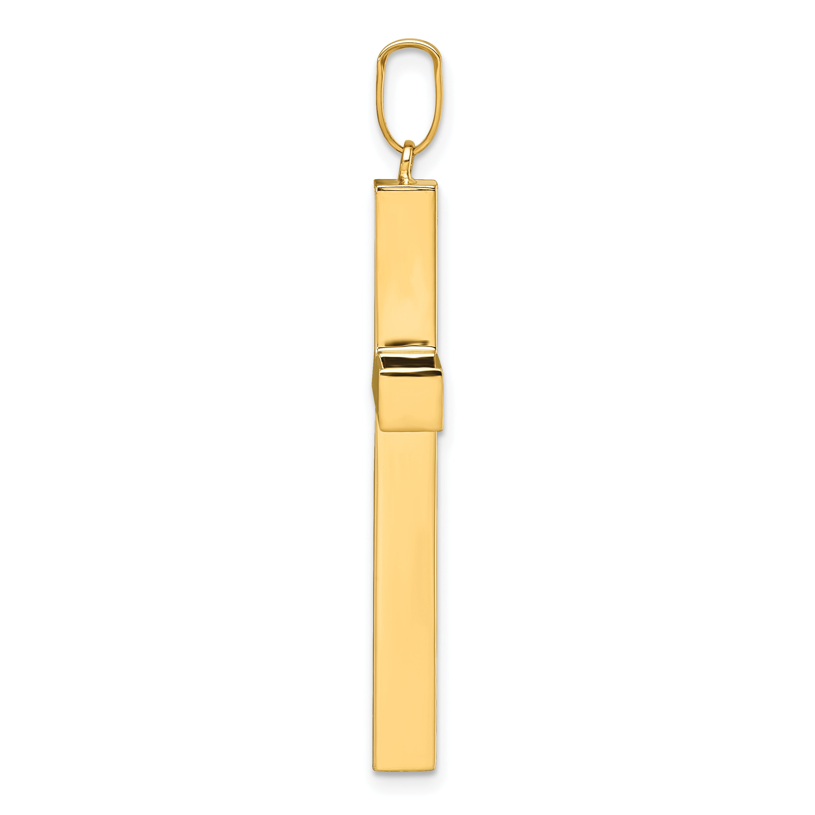 14k Polished Hollow Latin Cross Pendant