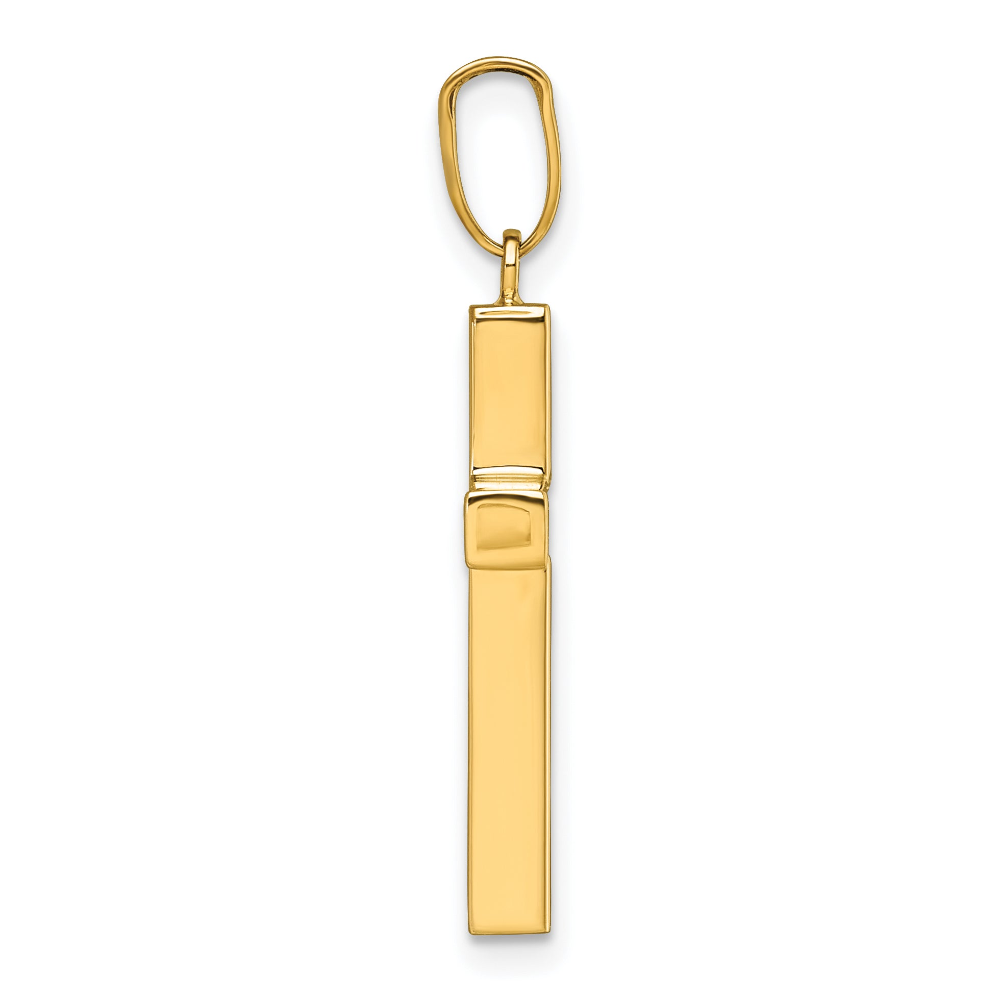14K Polished Hollow Latin Cross Pendant