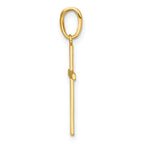 14k Polished Textured Cross Pendant