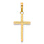 14k Polished Textured Cross Pendant