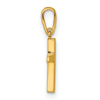 14k Polished Knife Edge Top Latin Cross Charm / Pendant