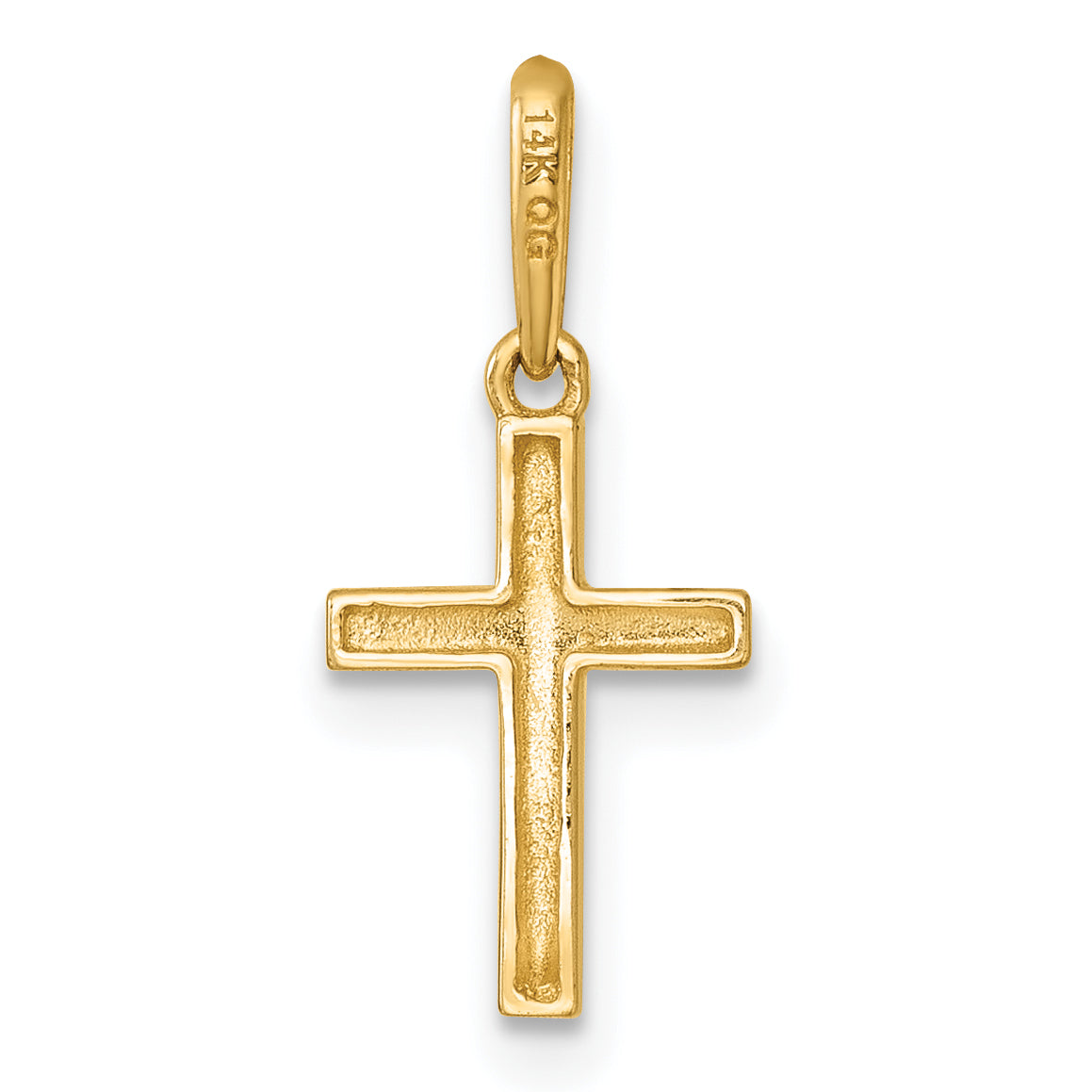 14k Polished Knife Edge Top Latin Cross Charm / Pendant