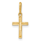 14k Polished Knife Edge Top Latin Cross Charm / Pendant