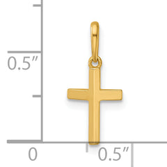 14k Polished Knife Edge Top Latin Cross Charm / Pendant