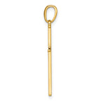 14K 3-D and Polished Stick Cross Pendant