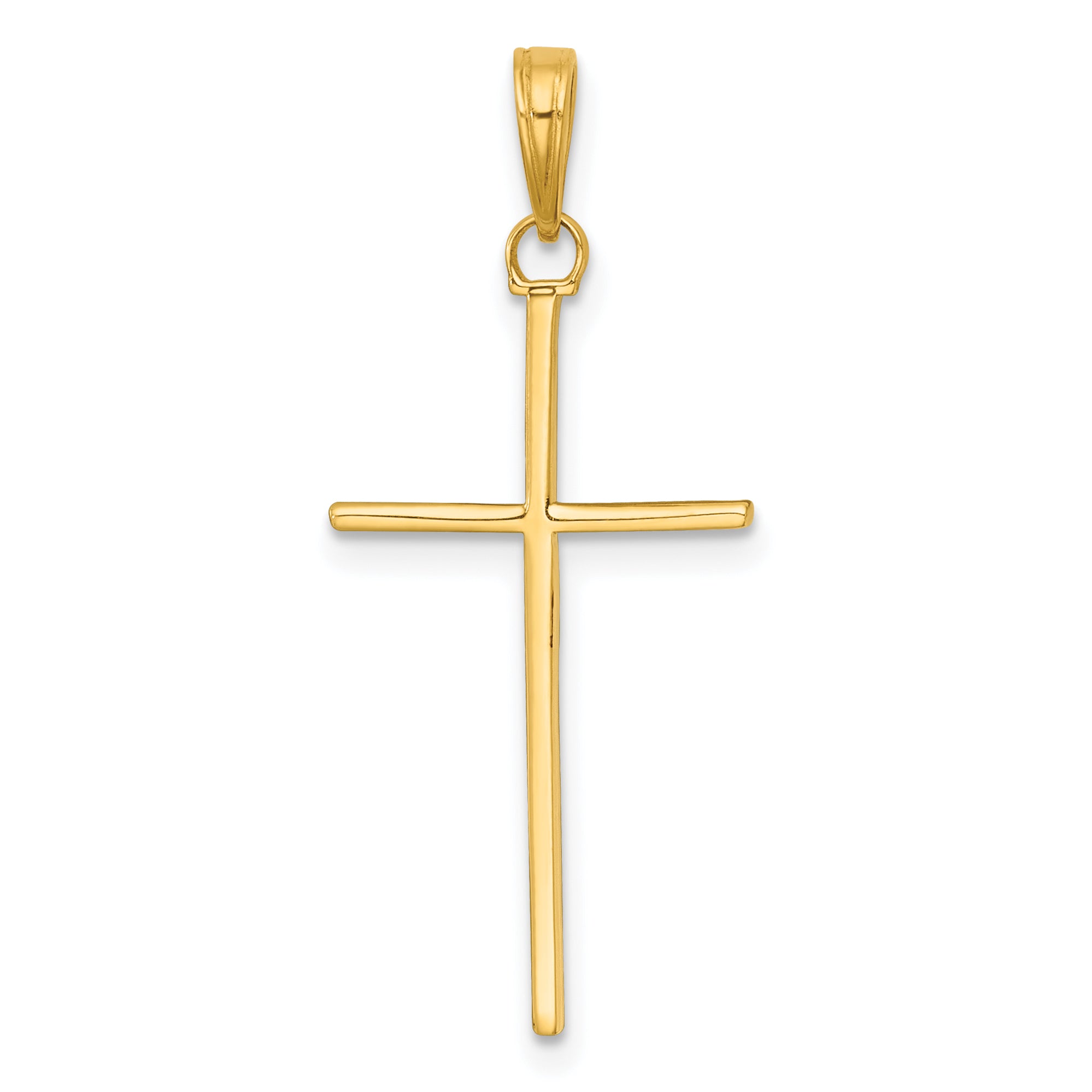 14K 3-D and Polished Stick Cross Pendant Main image