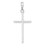 14K White Gold 3-D and Polished Stick Cross Pendant