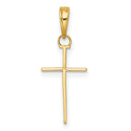 14K 3-D and Polished Stick Cross Charm