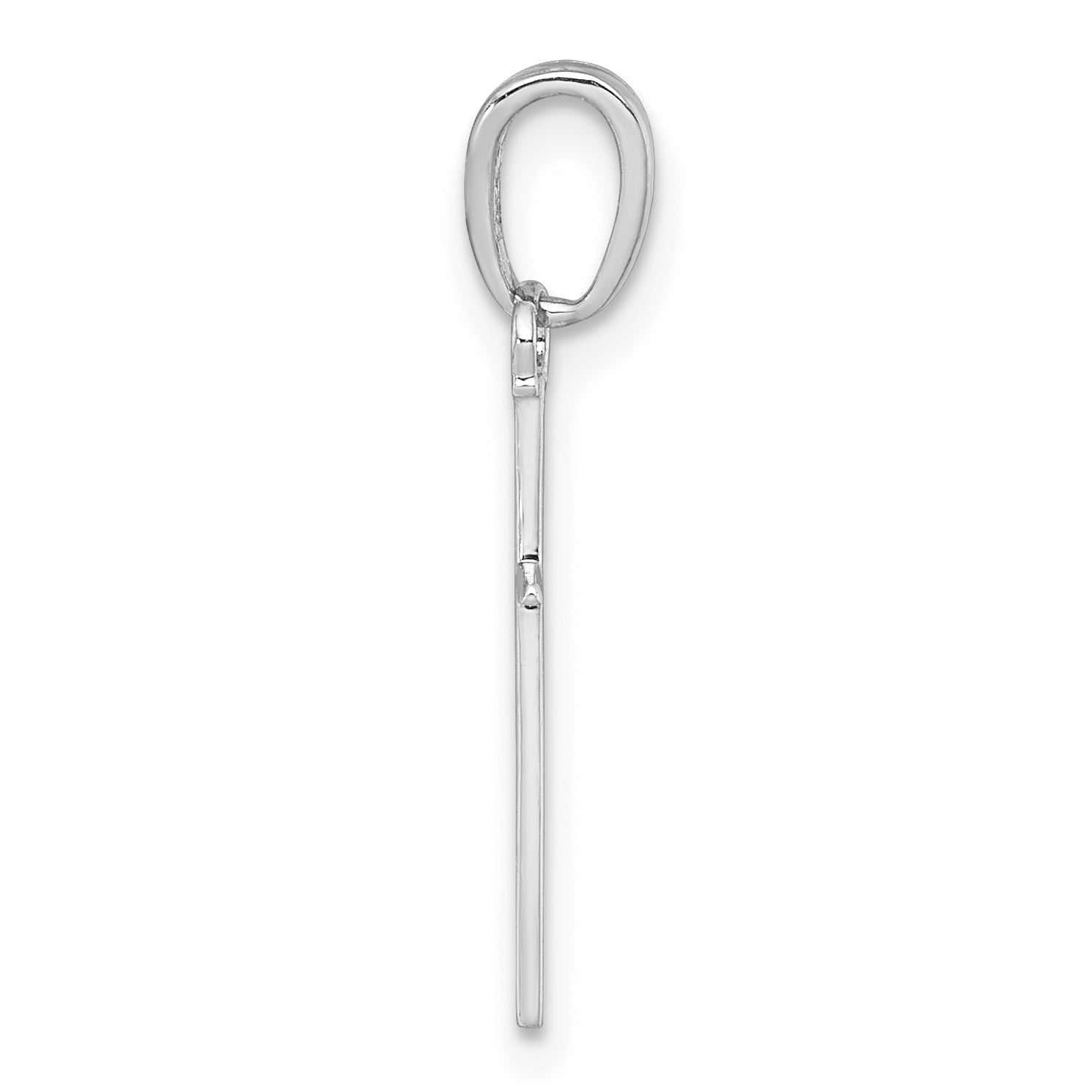 14K White Gold 3-D and Polished Stick Cross Charm Secondary image