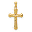 14k Polished and Diamond-cut Grooved Hollow Back Cross Pendant
