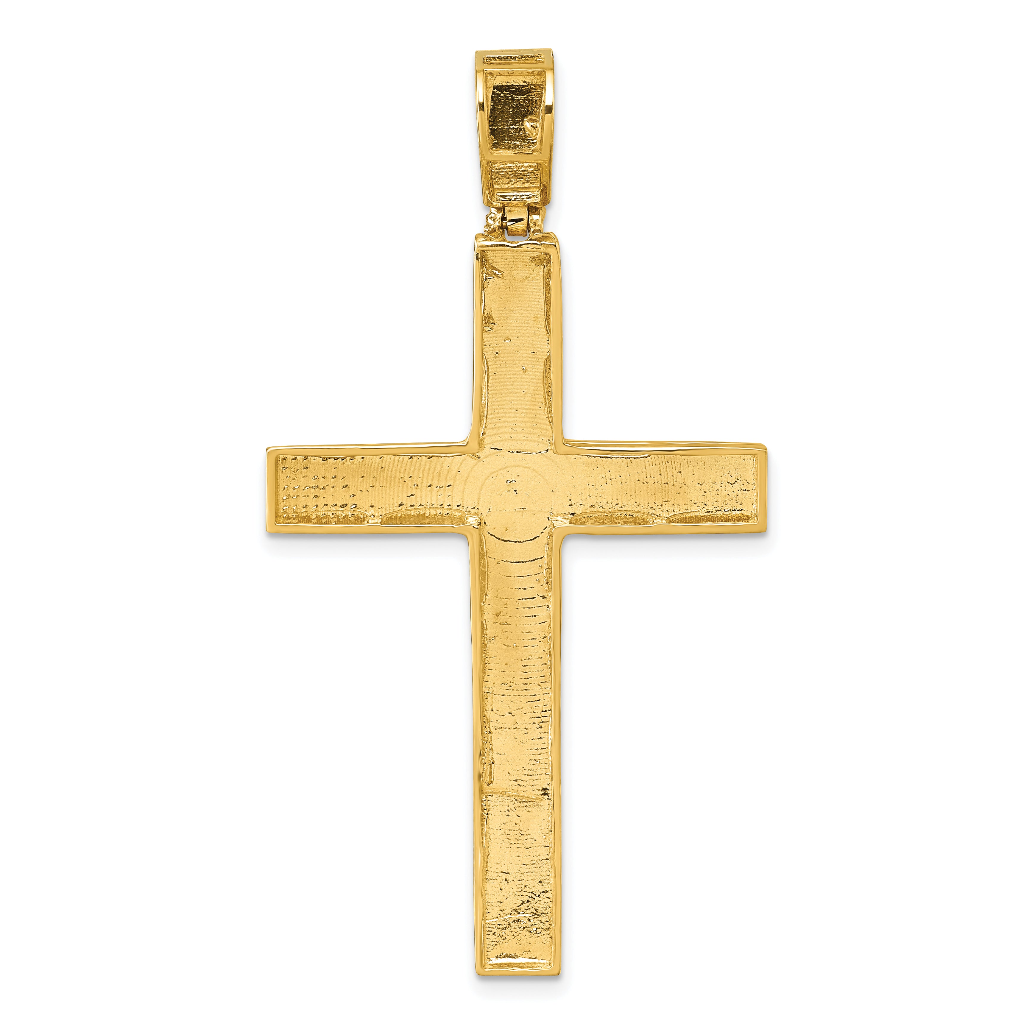 14k Polished Diamond-cut Fancy Latin Cross Pendant