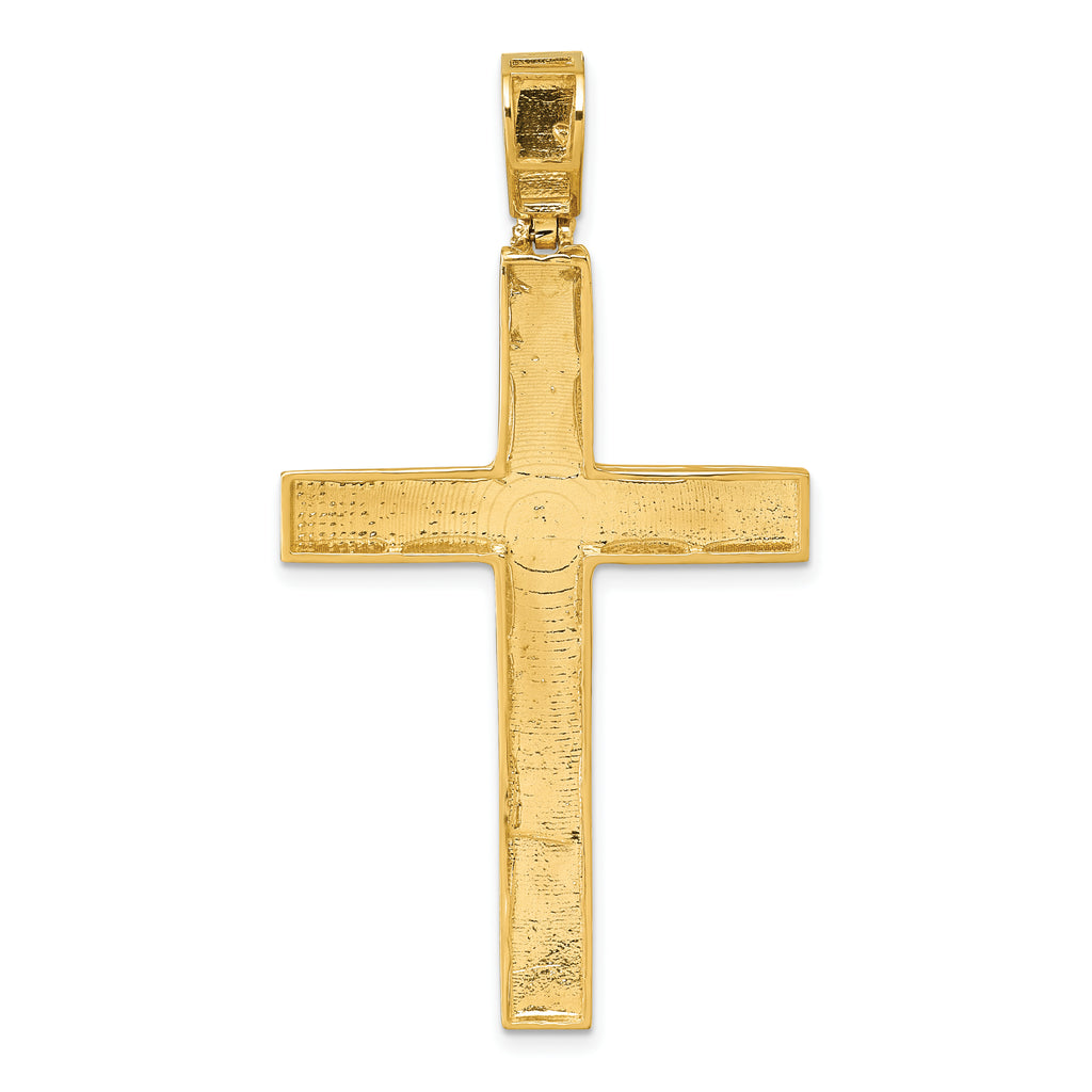 14k Polished Diamond-cut Fancy Latin Cross Pendant