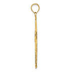 14k Polished Diamond-cut Textured Fancy Cross Pendant