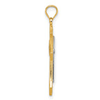14k Two-tone Diamond-cut Polished Passion Cross Pendant