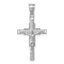 14k Polished White Gold Diamond-cut Textured Crucifix Pendant
