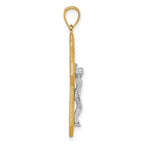 14k Two-tone Polished and Textured Filigree Passion Crucifix Pendant