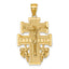 14k Polished Diamond-cut Cara Vaca Cross Pendant