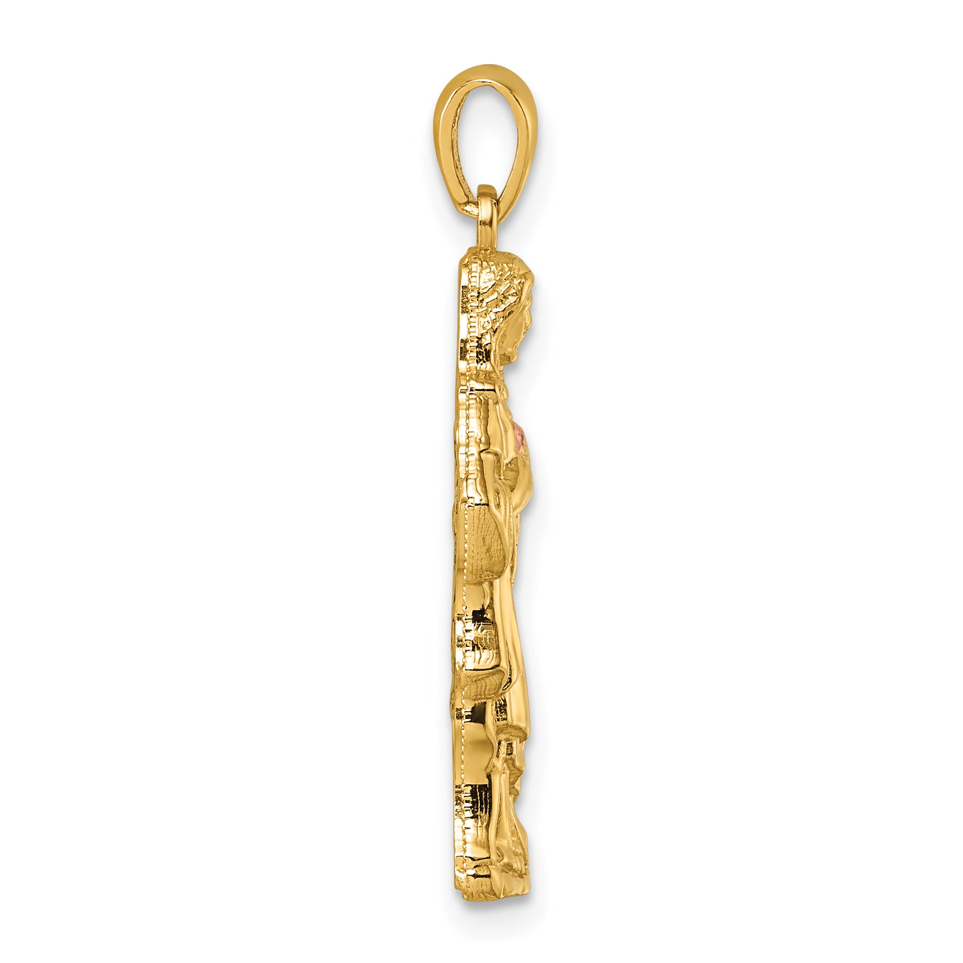 14k with Rose-tone Polished Sacred Heart of Jesus Pendant