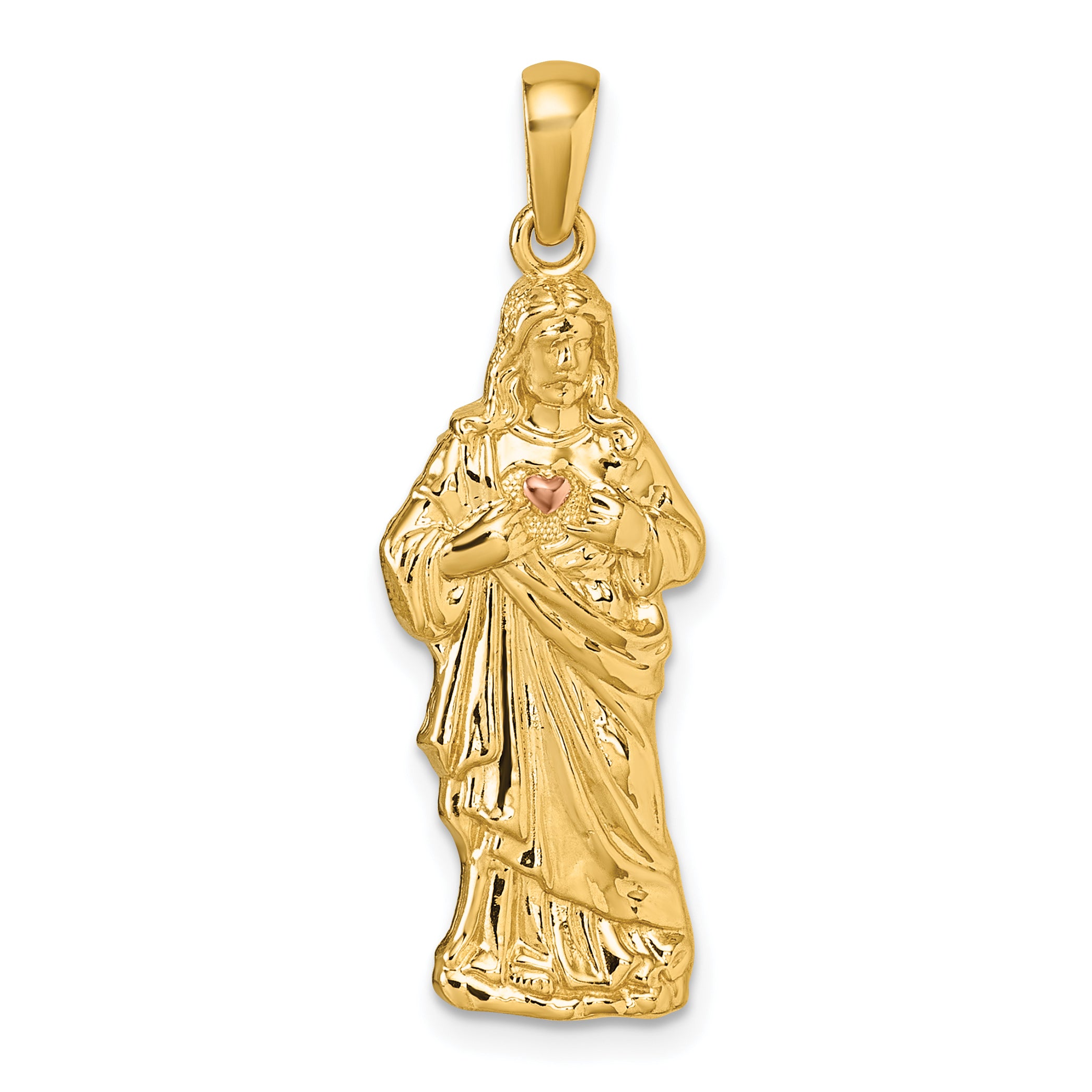 14k with Rose-tone Polished Sacred Heart of Jesus Pendant Main image