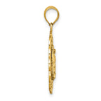 14k Polished Diamond-cut Spanish Version Our Lady of Guadalupe Pendant