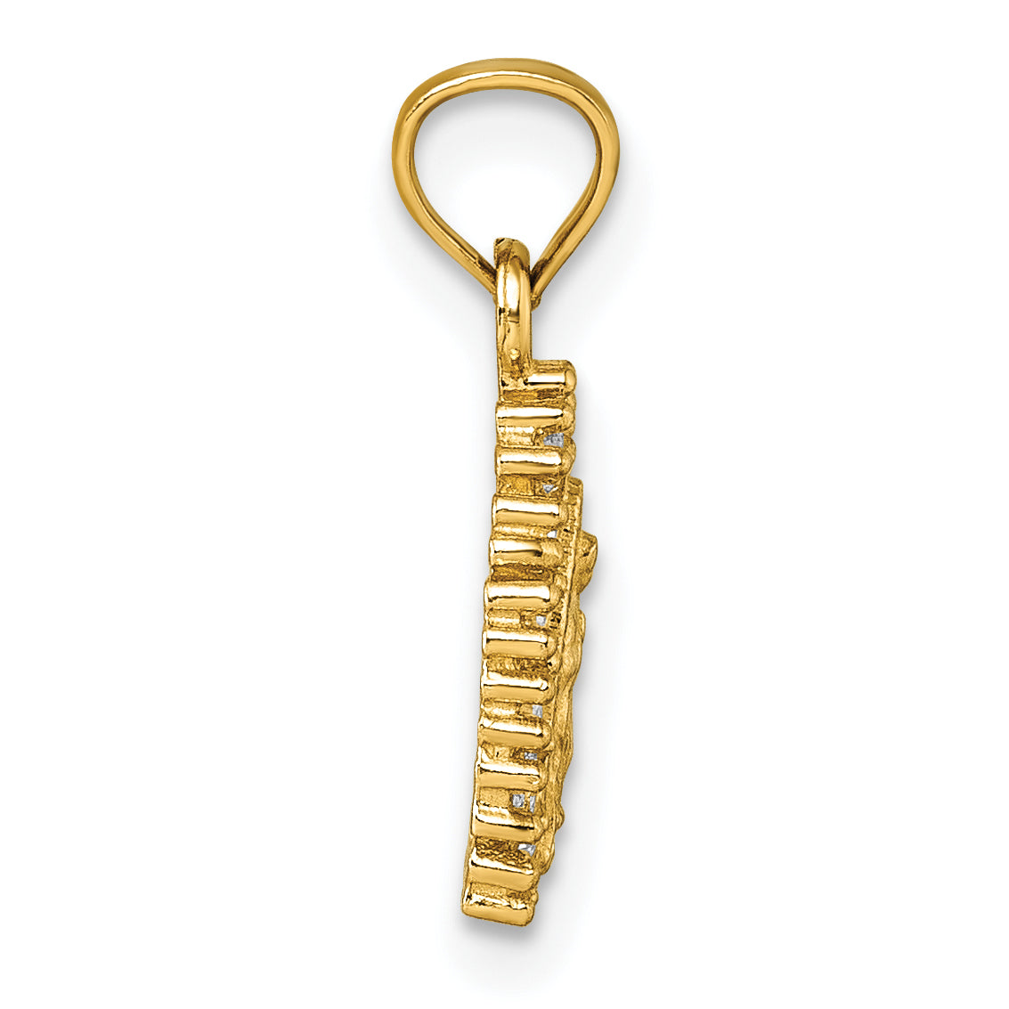 14k Polished CZ Our Lady of Guadalupe Charm Pendant