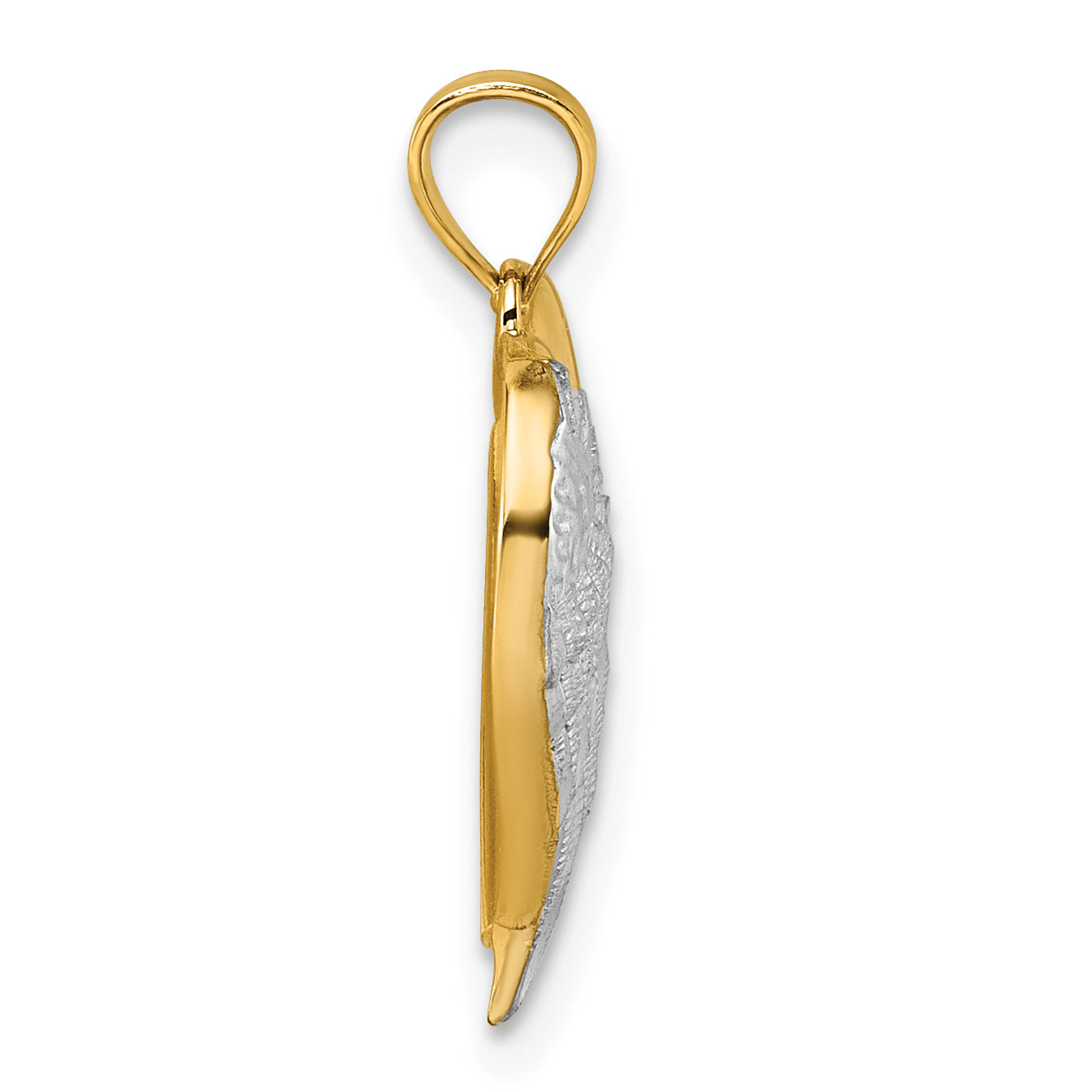14k and Rhodium Diamond-cut Heart With Wing WATCH OVER ME Pendant Secondary image