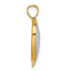 14k and Rhodium Diamond-cut Heart With Wing WATCH OVER ME Pendant