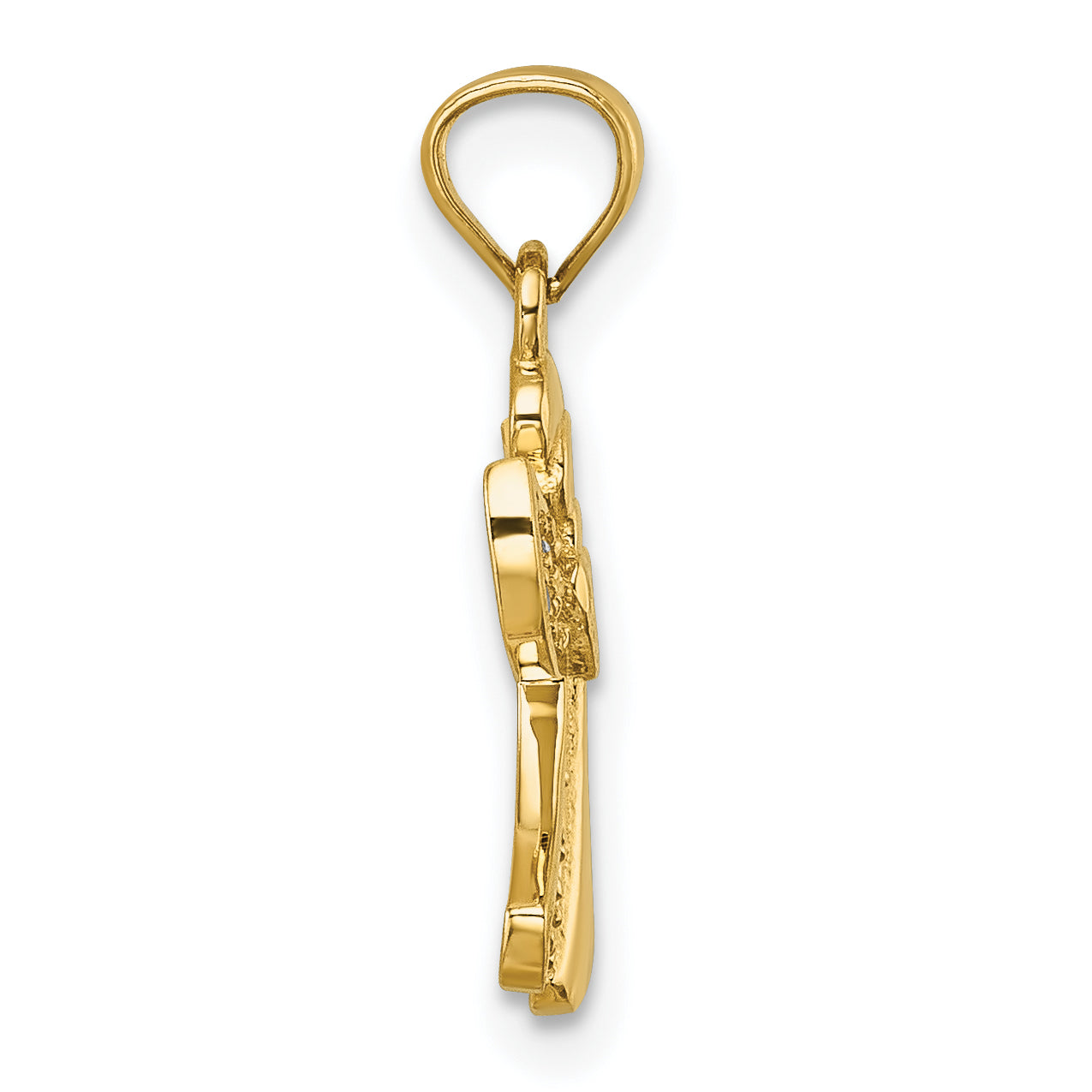 14k Polished CZ Angel with Open Heart Pendant Secondary image