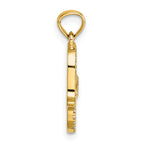 14k Polished CZ Hamsa Pendant