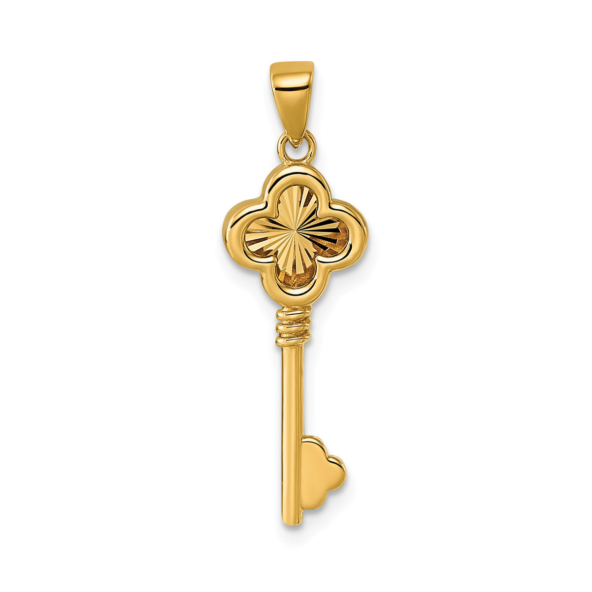 Key Pendant in 14K Yellow Gold, 26mm - Sophia Jewelers Main image