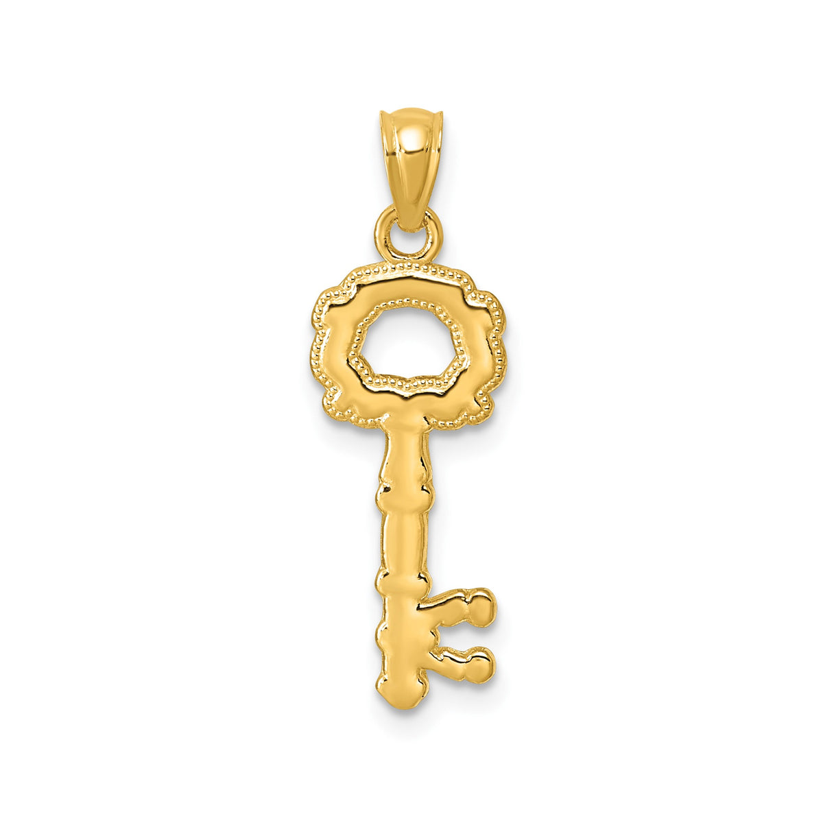 Key Pendant in 14K Yellow Gold, Textured - Sophia Jewelers Main image