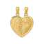 Break Apart Best Friends Heart Pendant in 14K Yellow Gold, Textured - Sophia Jewelers
