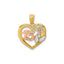 Cubic Zirconia Rose Heart Pendant in 14K Two-Tone Gold - Sophia Jewelers