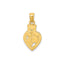 Teddy Bear Heart Love Pendant in 14K Yellow Gold, Textured - Sophia Jewelers