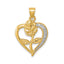 Rose Cubic Zirconia Pendant in 14K Yellow Gold, Textured - Sophia Jewelers