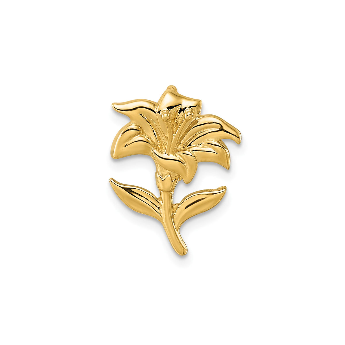 Lily Flower Chain Charm in 14K Yellow Gold - Sophia Jewelers Main image