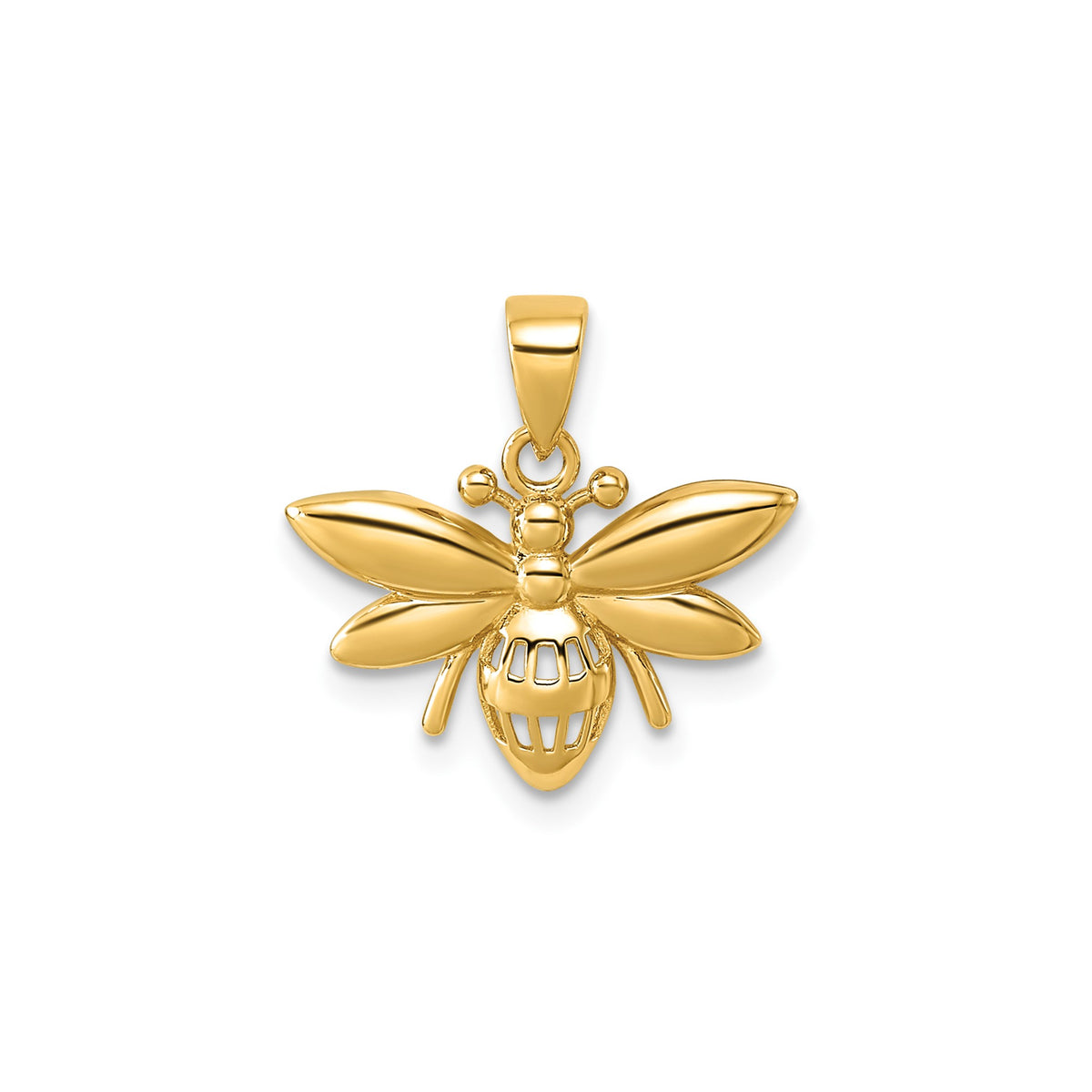 Bee Pendant in 14K Yellow Gold, 13mm - Sophia Jewelers