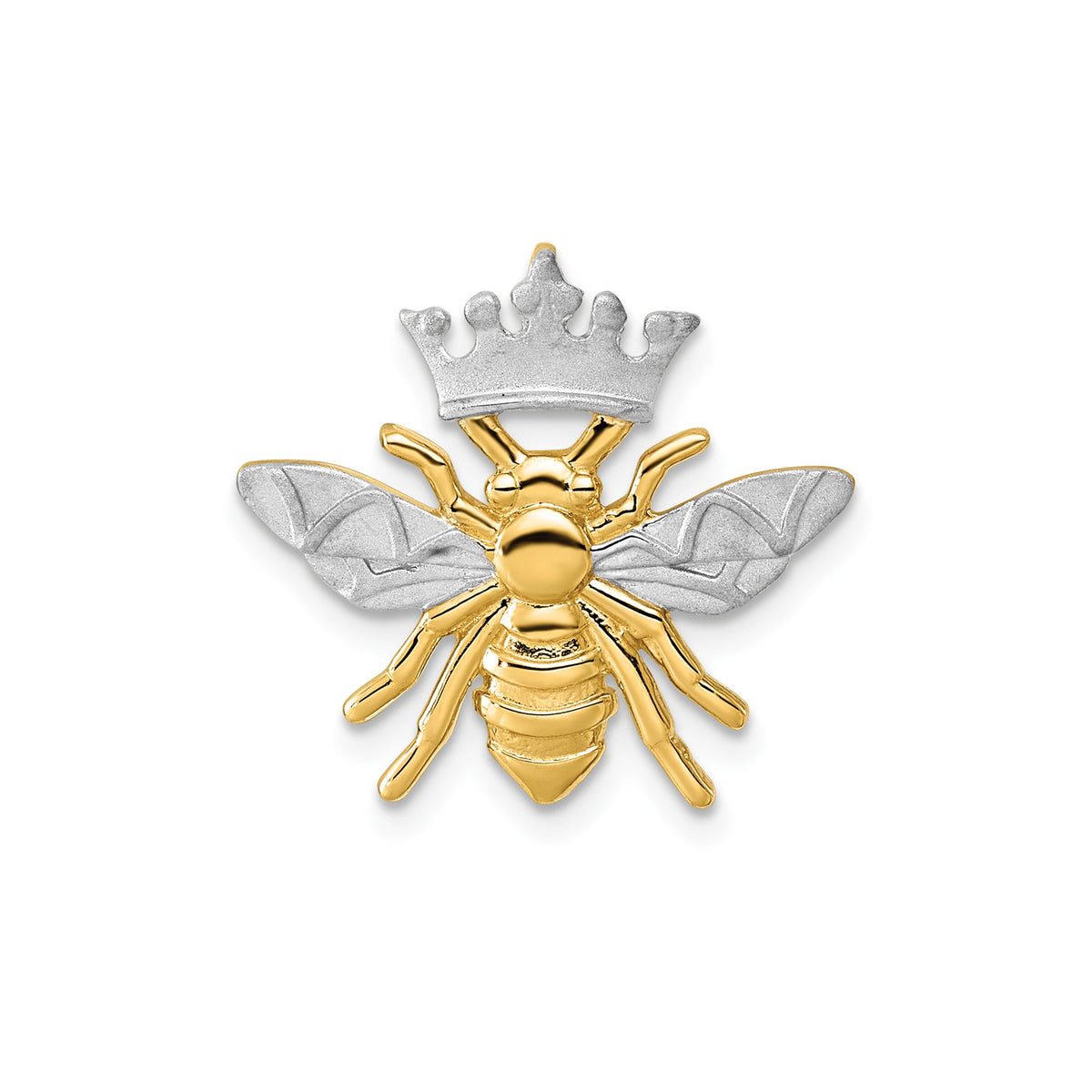 Crown Queen Bee Chain Slide in 14K Yellow Gold - Sophia Jewelers Main image