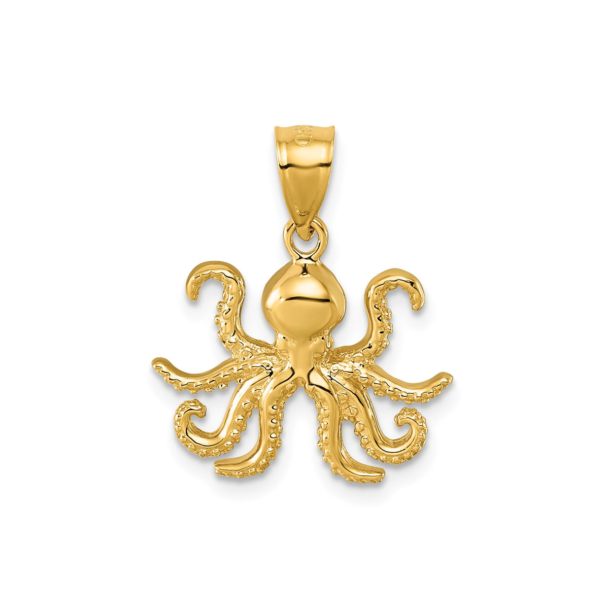 Octopus Pendant in 14K Yellow Gold, Textured - Sophia Jewelers Main image