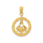 Round Masonic Pendant in 14K Yellow Gold, Diamond-Cut - Sophia Jewelers