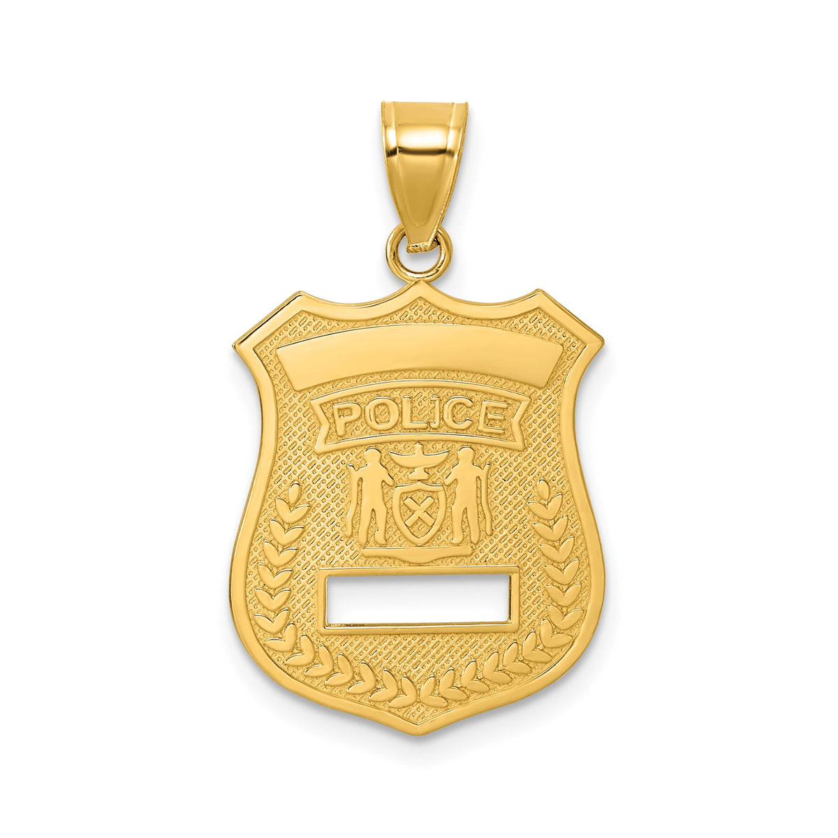 Police Badge Pendant in 14K Yellow Gold, Textured - Sophia Jewelers Main image