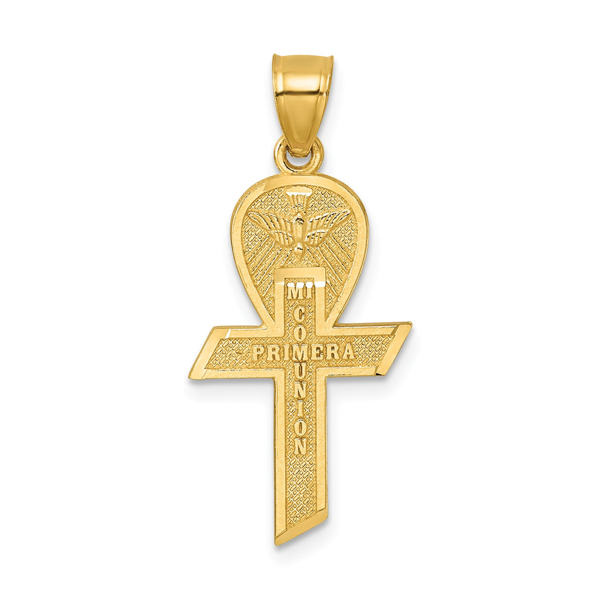 Primera Comunion Spanish Communion Pendant in 14K Yellow Gold - Sophia Jewelers Main image