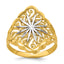 Swirl Fancy Ring in 14K Yellow Gold, Textured & Diamond-Cut, Size 7 - Sophia Jewelers