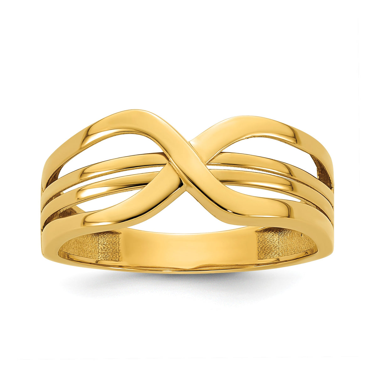 Fancy Crossed Ring in 14K Yellow Gold, Size 7 - Sophia Jewelers Main image