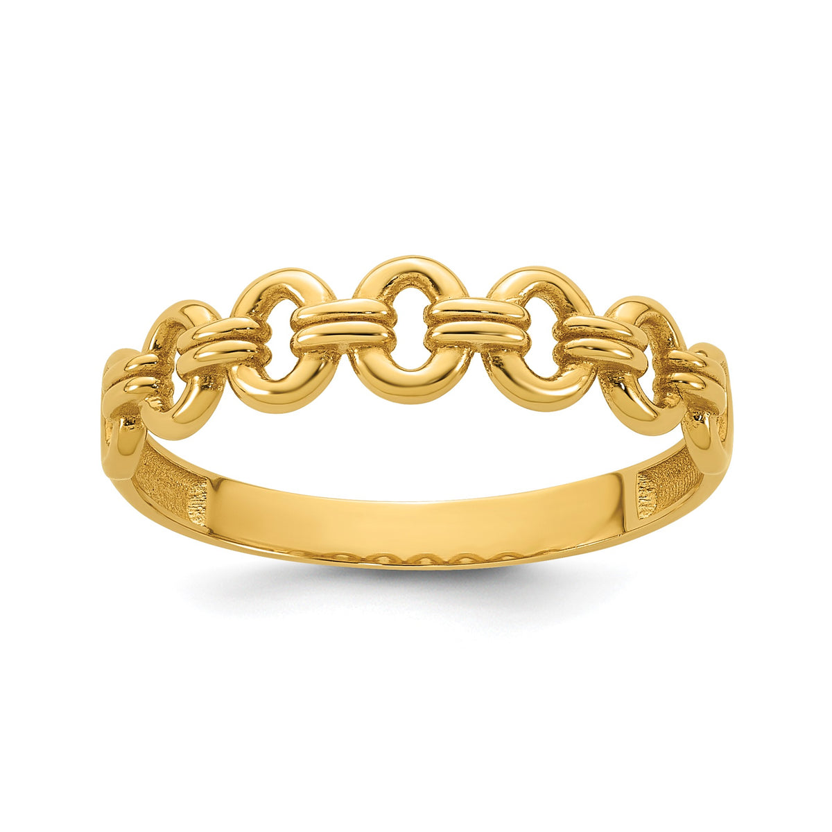 Fancy Open Link Ring in 14K Yellow Gold, Size 7 - Sophia Jewelers Main image