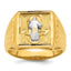 St. Benedict Ring in 14K Yellow Gold, Textured, Size 10 - Sophia Jewelers