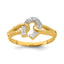 Cubic Zirconia Horseshoe Rope Ring in 14K Yellow Gold, Textured, Size 7 - Sophia Jewelers