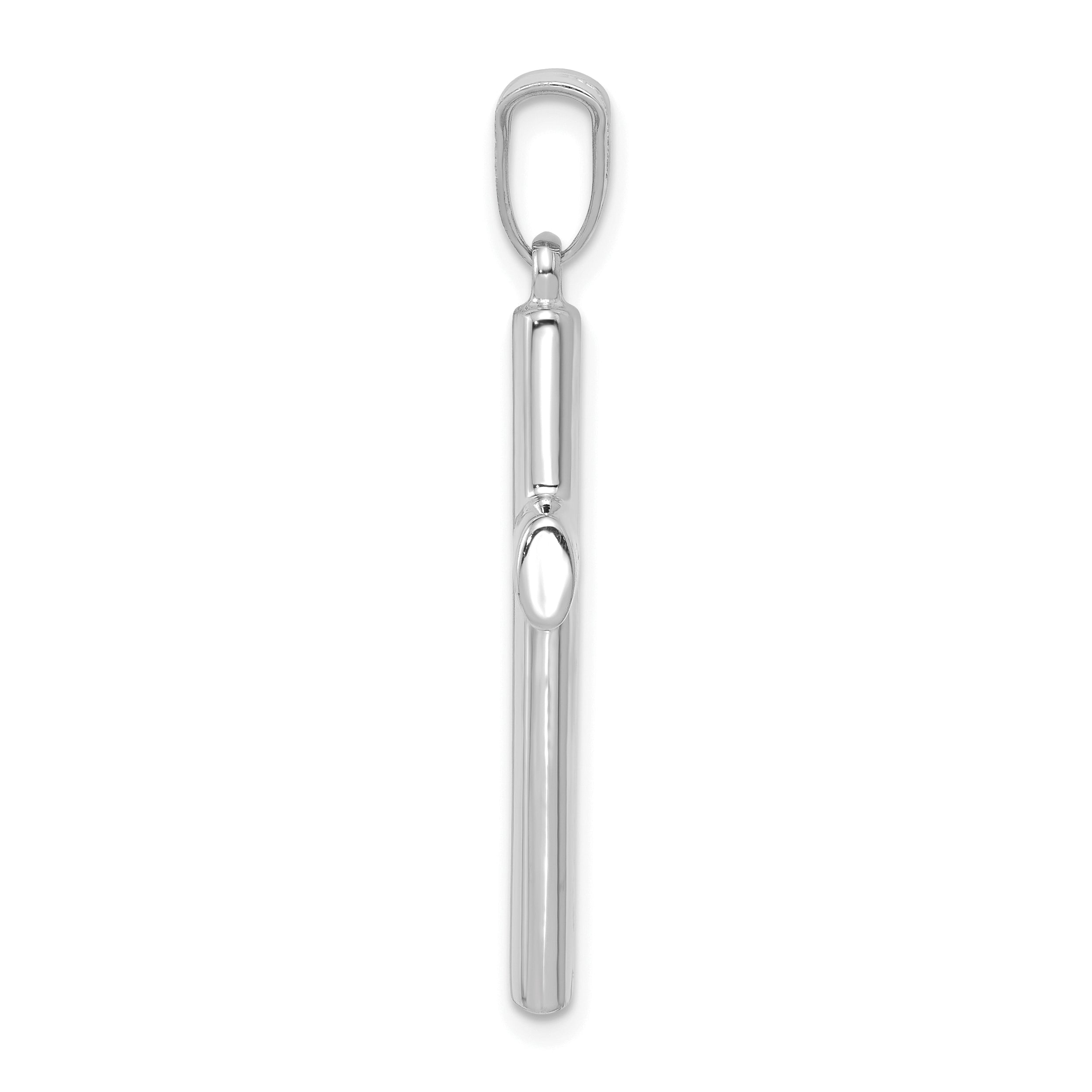 14k White Gold Hollow Cross Pendant Secondary image