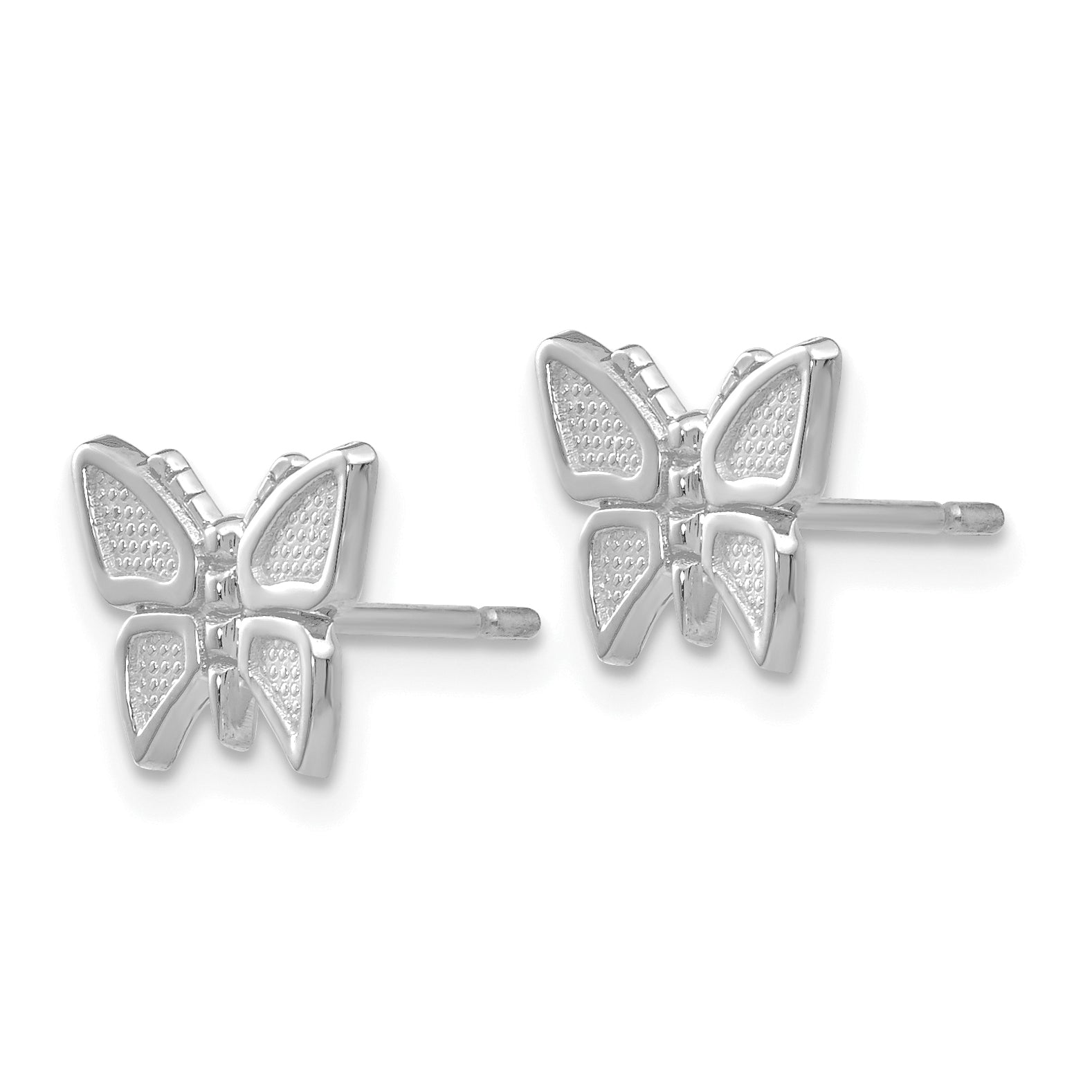 14k White Gold Butterfly Earrings Secondary image